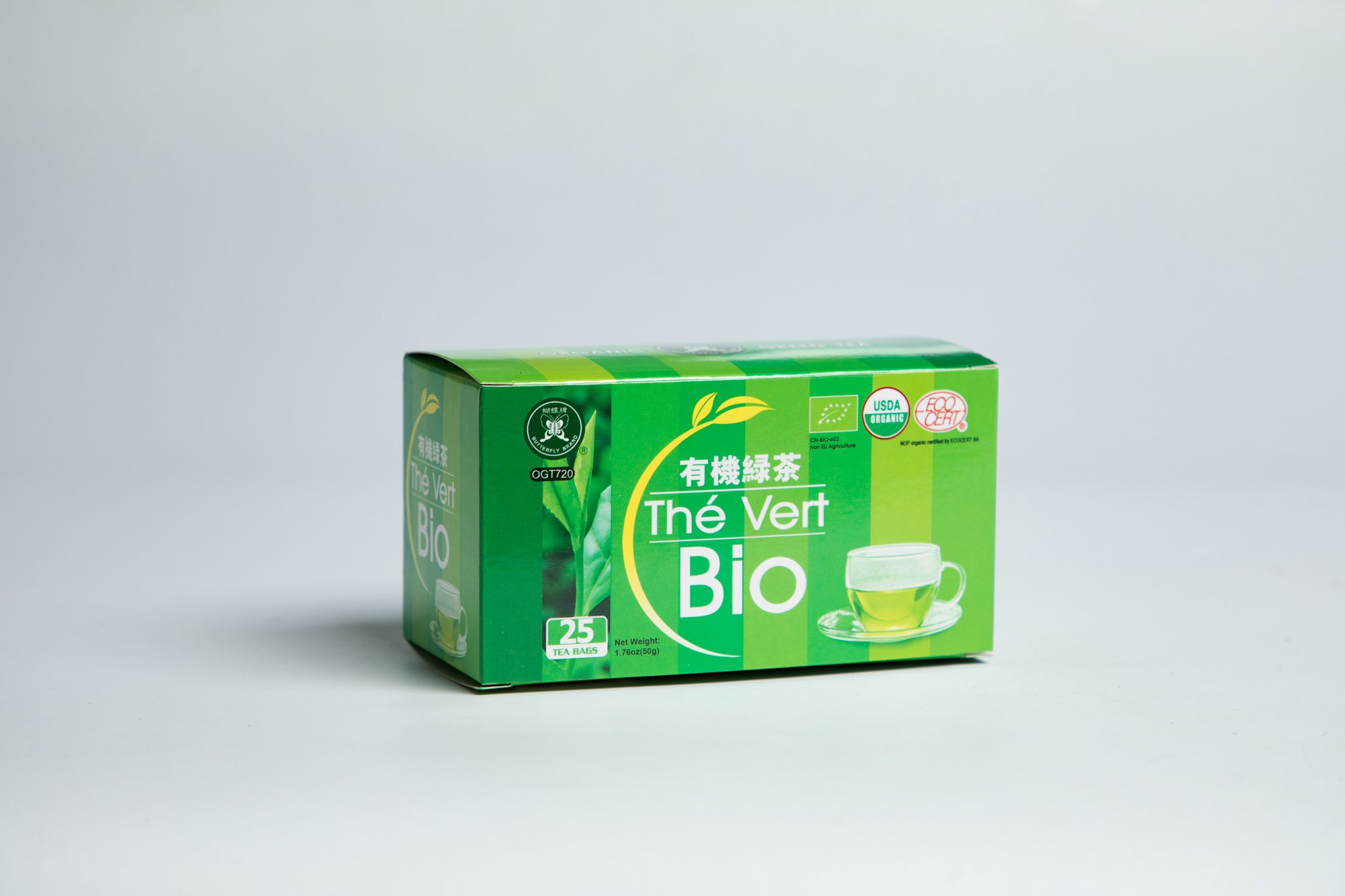 Organic Green Tea Bag #OGT720 2GX25BAGS